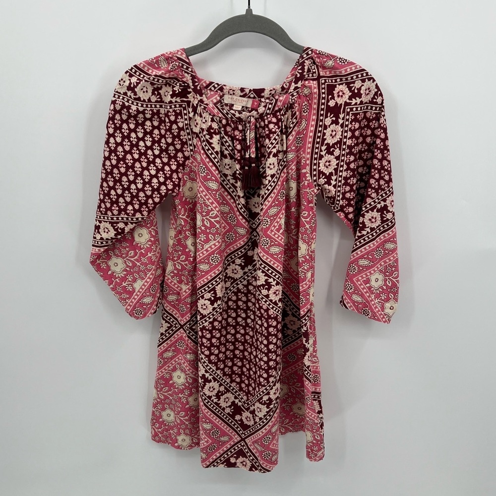 Pink Chicken pink floral long sleeve dress